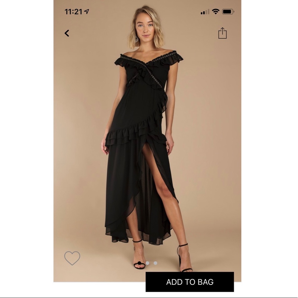 Tobi Off Shoulder Black Dress